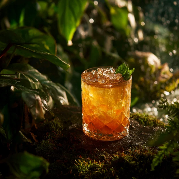 Amber whisky cocktail